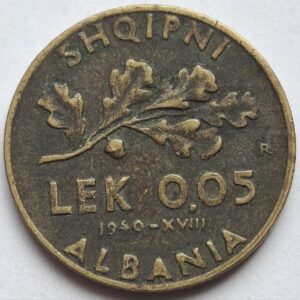 Албания 0.05 лек, 1940года Редкая! #200