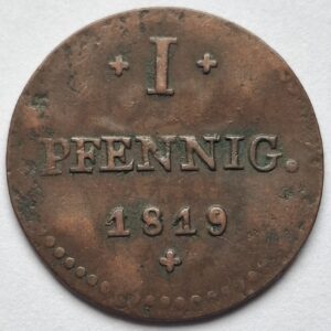 Великое герцогство Гессен, 1 пфенниг, 1819года #200