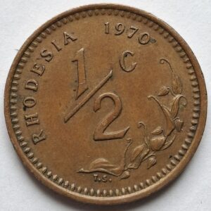 Родезия 1/2 цента 1970года #200
