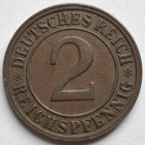 Германия 2 рейхспфеннига 1924года 204