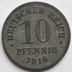 Германия 10 пфеннигов 1918года 204