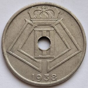 Бельгия 25 сантимов 1938года 206