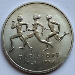ГДР 10 марок 1988года 40 лет Союзу физкультуры и спорта 206