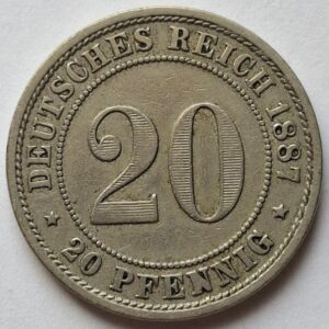 Германия 20 пфеннигов, 1887года Редкая! 146