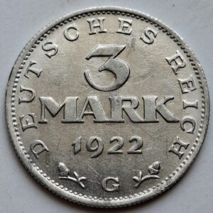 Германия 3 марки 1922года Веймарская конституция 207