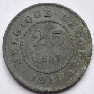 Бельгия 25 сантимов 1918года №199