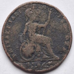 Великобритания 1 фартинг 1838года Уставшая! №199