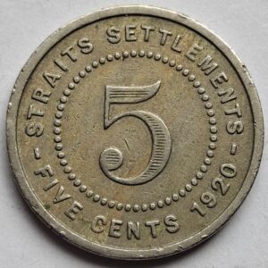 Стрейтс Сеттлментс 5 центов 1920года    №201