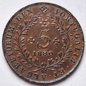 Азорские острова 5 реалов, 1880года Редкая! Состояние!