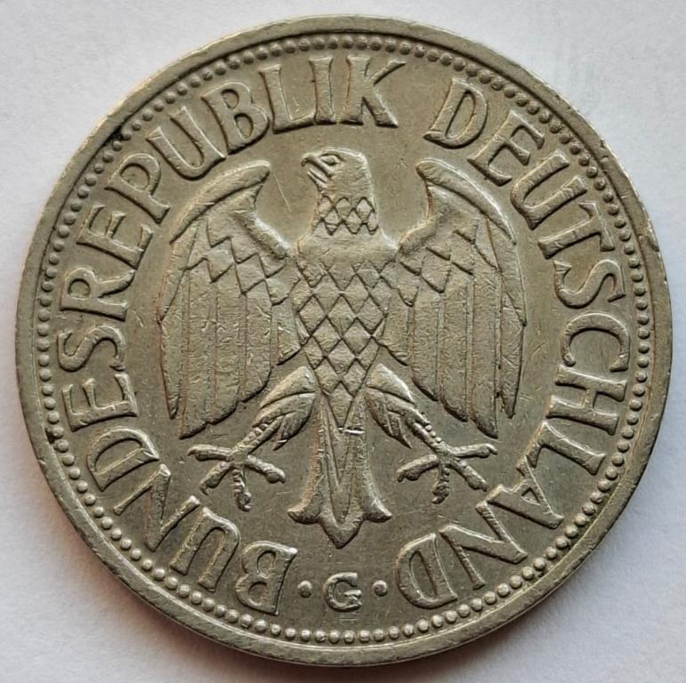 ФРГ 1 марка 1955года(G). Не частая! 112 — изображение 2