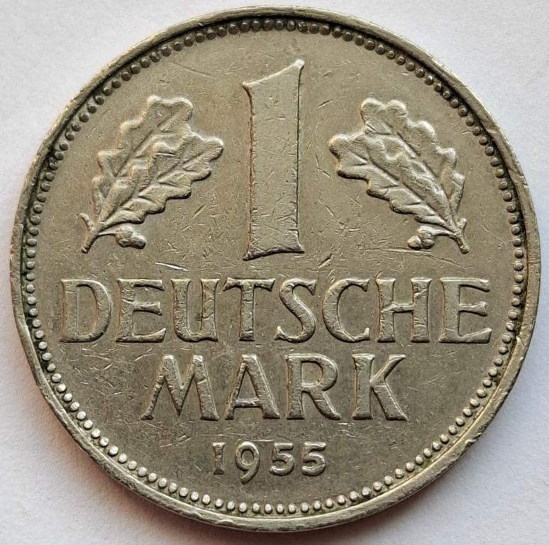 ФРГ 1 марка 1955года(G). Не частая! 112