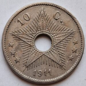 Бельгийское Конго 10 сантимов 1911года 209