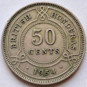 Британский Гондурас 50 центов 1954года Редкая! 185