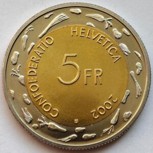 Швейцария 5 франков 2002года. Праздник Эскалад 1602-2002.