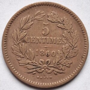 Люксембург 5 сантимов 1860года 209