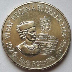Гернси 5 фунтов, 1996 70 лет со дня рождения Королевы Елизаветы II РЕДКАЯ!