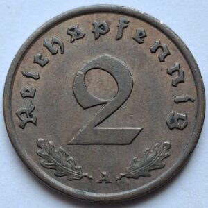 Германия 2 рейхспфеннига 1940года 210