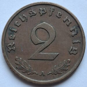 Германия 2 рейхспфеннига 1938года 210
