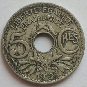 Франция 5 сантимов 1935года 213