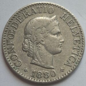 Швейцария 10 раппенов 1880 года 214