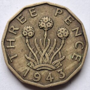 Великобритания 3 пенса 1943года 214
