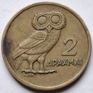 Греция 2 драхмы 1973 года 214