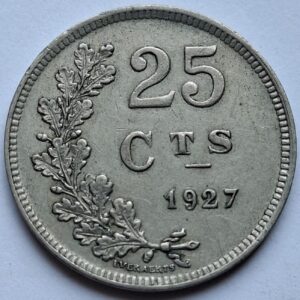 Люксембург 25 сантимов 1927 года 214
