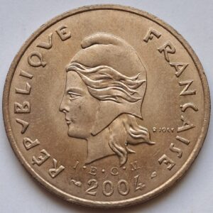 Новая Каледония 100франков 2004года 218
