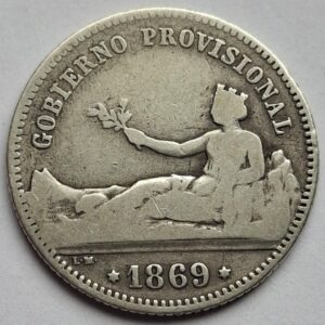 Испания 1 песета 1869года Серебро! 199