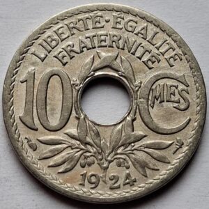 Франция 10 сантимов 1924года 116