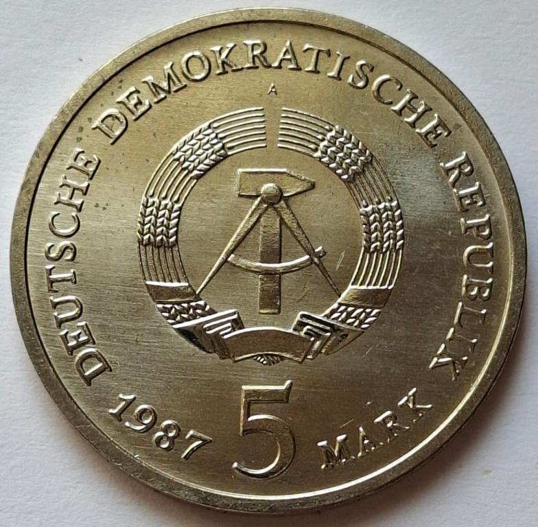 ГДР 5 марок 1987года. 750 лет Берлину – Красная Ратуша. 114 — изображение 2