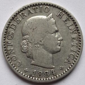 Швейцария 20 раппен 1884года 217
