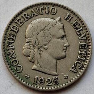 Швейцария 5 раппенов 1925года 114