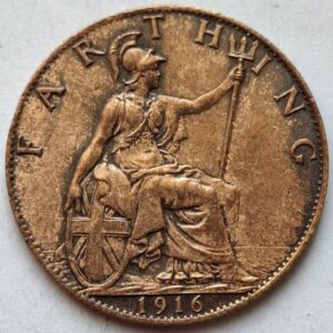 Великобритания 1 фартинг 1916года 215