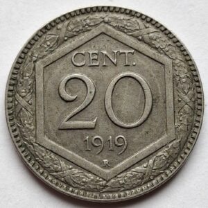 Италия 20 чентезимо 1919года 219